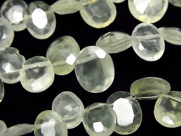 [Video]Prehnite AA+ Faceted Oval 1strand beads (aprx.7inch/18cm)