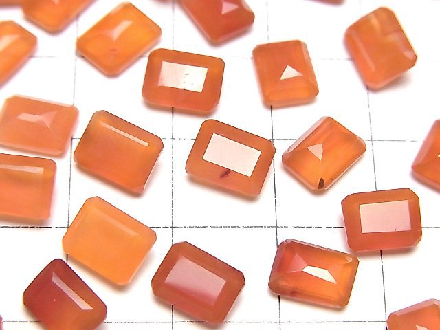 [Video]High Quality Carnelian AAA Loose stone Rectangle Faceted 8x6mm 5pcs
