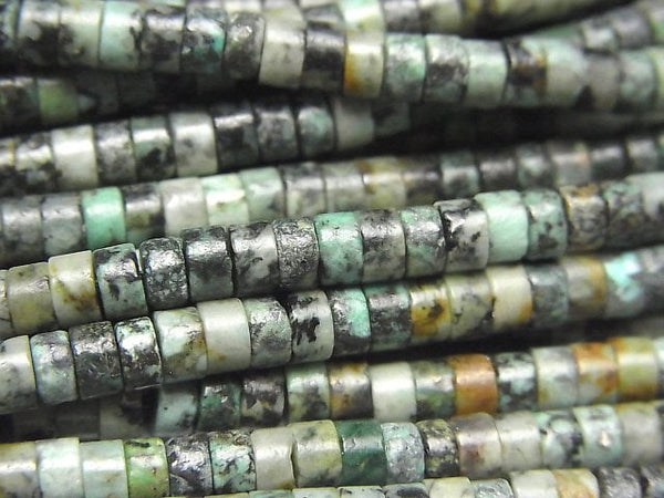 African Turquoise  Tube (Roundel )4x4x2mm 1strand beads (aprx.15inch/36cm)