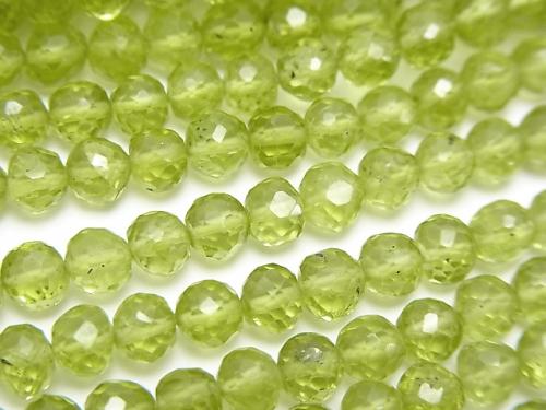 High Quality Peridot AAA- Faceted Round 4.5-6mm  1/4 or 1strand (aprx.14inch/34cm)