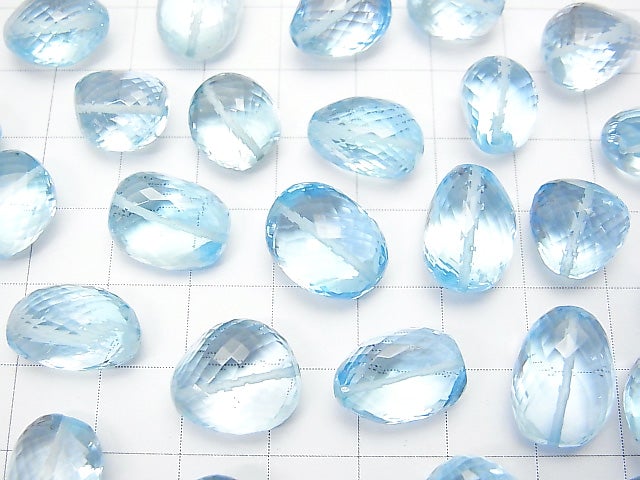 [Video] MicroCut! Top Quality Sky Blue Topaz AAA ++ Faceted Nugget 3pcs $167.99!