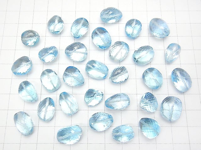 [Video] MicroCut! Top Quality Sky Blue Topaz AAA ++ Faceted Nugget 3pcs $167.99!