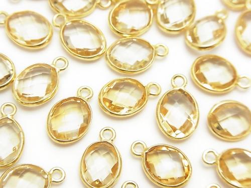 High Quality Citrine AAA Bezel Setting Faceted Oval 10x8 [One Side ] 18KGP 3pcs $7.79