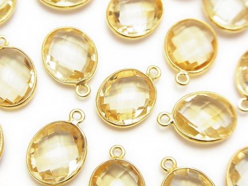 High Quality Citrine AAA Bezel Setting Faceted Oval 13x11 [One Side ] 18KGP 2pcs $9.79