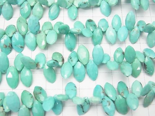 Mexican Turquoise AAA Marquise Faceted Briolette  1/4 or 1strand beads (aprx.7inch/18cm)