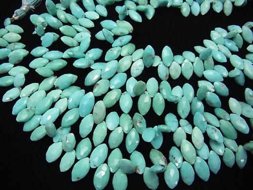 Mexican Turquoise AAA Marquise Faceted Briolette  1/4 or 1strand beads (aprx.7inch/18cm)