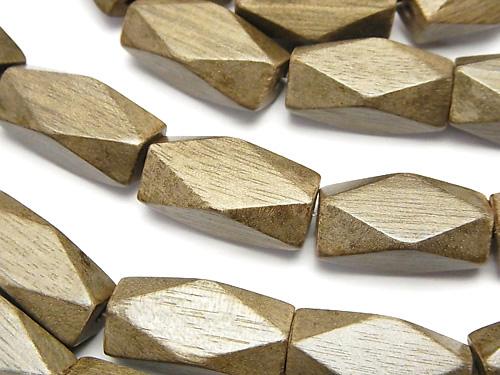 1strand $6.79! Gray wood rectangle Faceted Tube 20 x 10 x 10 mm 1strand (aprx.15 inch / 38 cm)