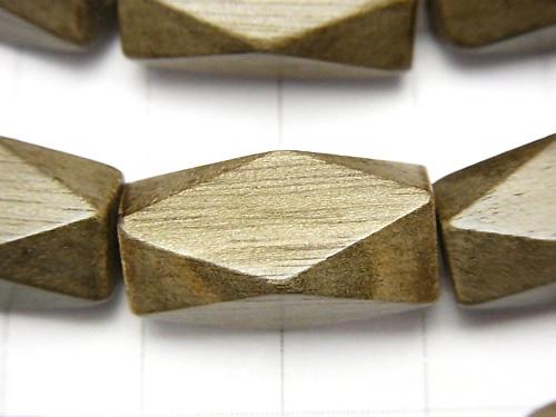 1strand $6.79! Gray wood rectangle Faceted Tube 20 x 10 x 10 mm 1strand (aprx.15 inch / 38 cm)