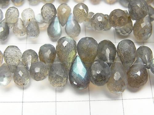 High Quality Labradorite AAA Drop  Faceted Briolette  half or 1strand (aprx.7inch/18cm)