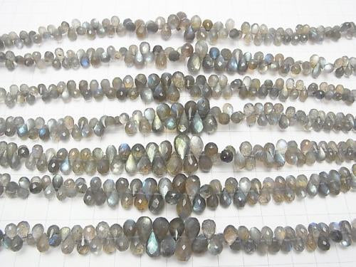High Quality Labradorite AAA Drop  Faceted Briolette  half or 1strand (aprx.7inch/18cm)