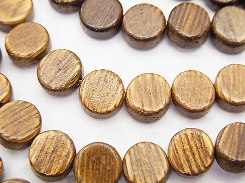 1strand $3.79! Wood Beads  Coin 8x8x4mm 1strand (aprx.15inch/38cm)