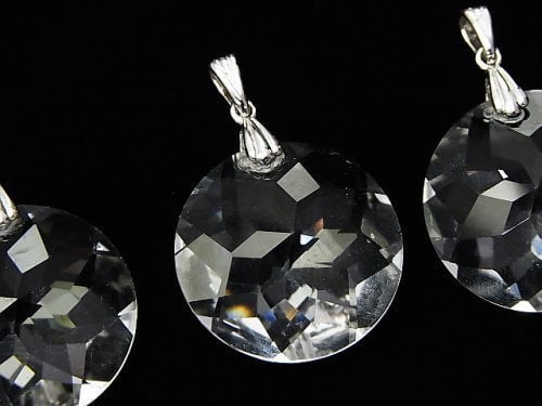 [Video]High Quality Crystal AAA Coin Pendant [20mm][25mm] Silver925