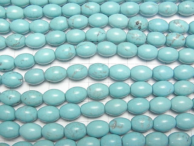 [Video]Magnesite Turquoise Rice 11x8x8mm 1strand beads (aprx.15inch/37cm)