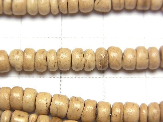 Coconut Roundel 5x5x3mm natural color 1strand beads (aprx.14inch/34cm)