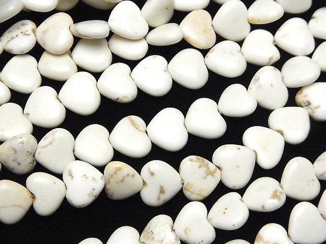 [Video]Magnesite Vertical Hole Heart 9x10x4mm 1strand beads (aprx.14inch/35cm)