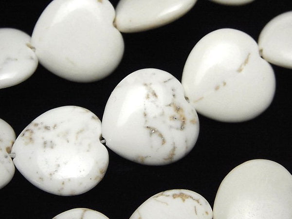[Video]Magnesite Vertical Hole Heart 19x20x6mm 1strand beads (aprx.14inch/35cm)