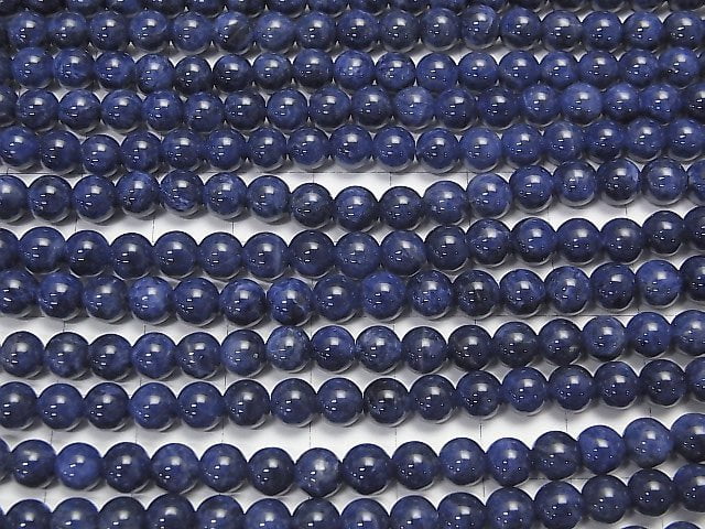 [Video]High Quality Sodalite AAA Round 6mm half or 1strand beads (aprx.15inch/38cm)