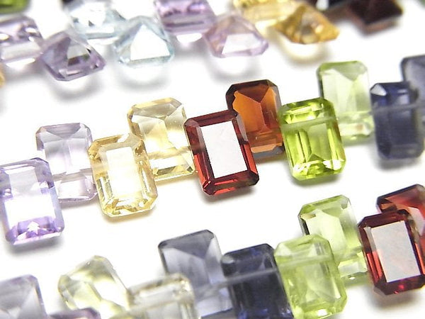 [Video]High Quality Mixed Stone AAA Rectangle Faceted 7x5mm half or 1strand beads (aprx.4inch/10cm)