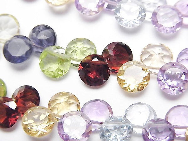 [Video]High Quality Mixed Stone AAA Round Faceted 6x6mm half or 1strand beads (aprx.4inch/9cm)