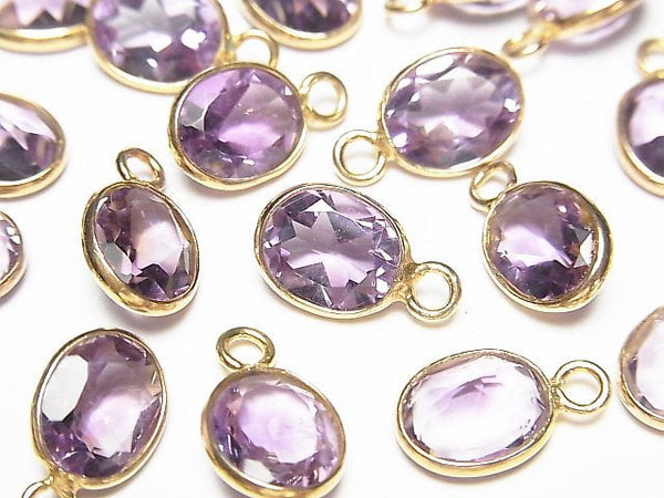 [Video] High Quality Amethyst AAA Bezel Setting Oval Faceted 10x8mm 18KGP 4pcs