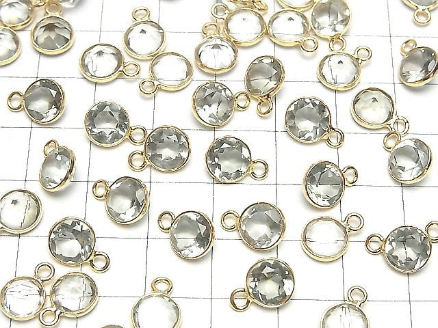 [Video]High Quality Green Amethyst AAA Bezel Setting Round Faceted 8x8mm 18KGP 5pcs