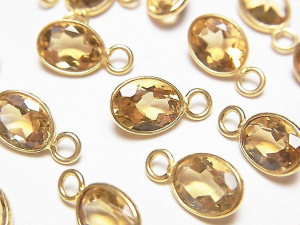 [Video] High Quality Citrine AAA Bezel Setting Oval Faceted 8x6mm 18KGP 5pcs