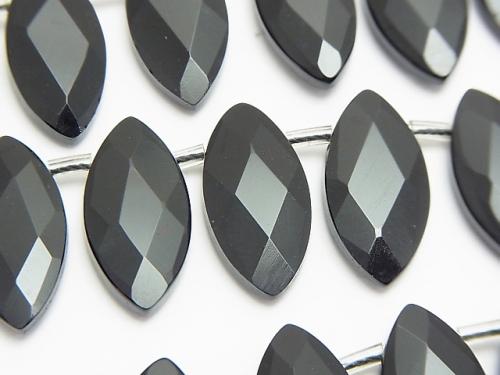 Onyx  Faceted Marquise 20x10x4mm half or 1strand (aprx.15inch/38cm)