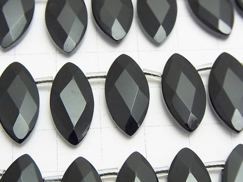 Onyx  Faceted Marquise 20x10x4mm half or 1strand (aprx.15inch/38cm)