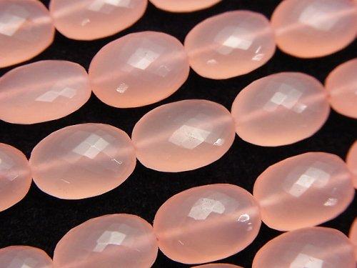 MicroCut! High Quality Pink Chalcedony AAA Faceted Oval half or 1strand (aprx.7inch / 18 cm)