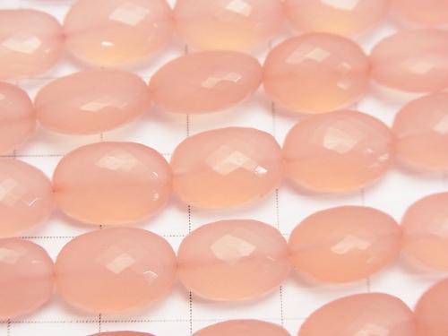 MicroCut! High Quality Pink Chalcedony AAA Faceted Oval half or 1strand (aprx.7inch / 18 cm)