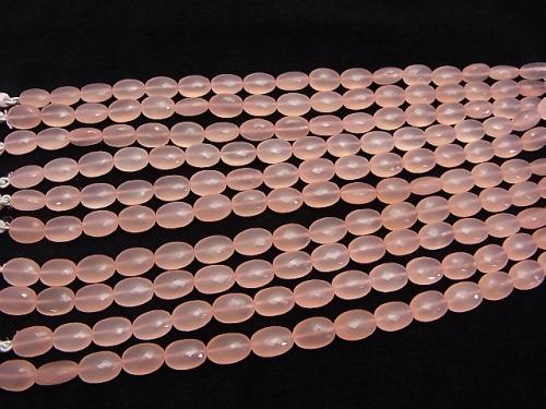 MicroCut! High Quality Pink Chalcedony AAA Faceted Oval half or 1strand beads (aprx.7inch / 18 cm)