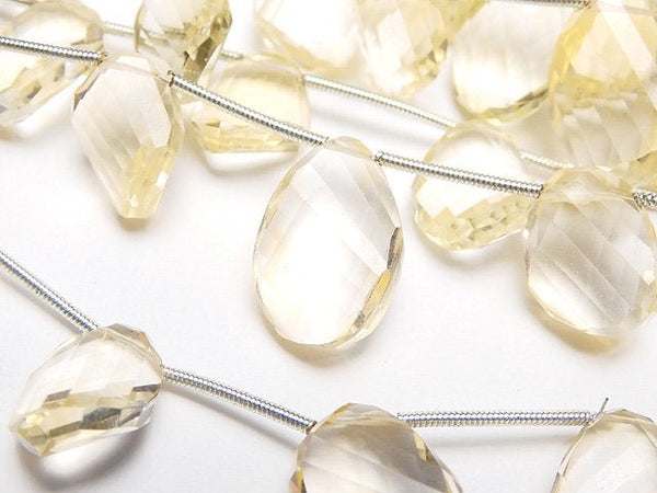 [Video] High Quality Citrine AAA Oval-Nugget Faceted Twist 1strand (8pcs)