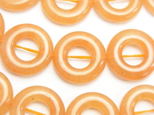 Orange Aventurine Coin (donut) 18 x 18 x 4 mm half or 1 strand (apr x 14 inch / 35 cm)