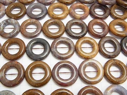Pietersite Coin (donut) 25 x 25 x 5 half or 1 strand (apr x 15 inch / 37 cm)