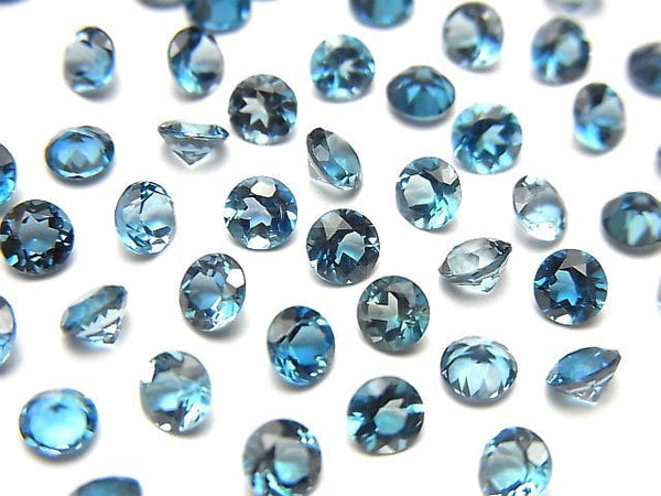 [Video]High Quality London Blue Topaz AAA Loose stone Round Faceted 4x4mm 5pcs