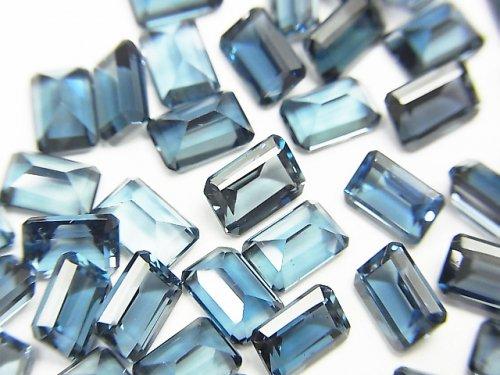 [Video]High Quality London Blue Topaz AAA Undrilled Rectangle Faceted 6x4 mm 5pcs
