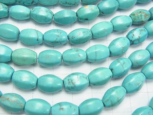 Magnesite Turquoise  6Faceted Faceted Rice 12x8x8mm 1strand beads (aprx.15inch/36cm)