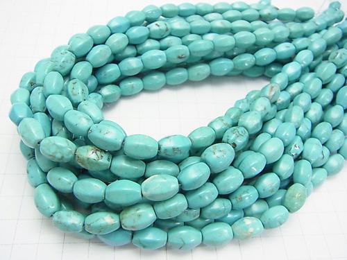 Magnesite Turquoise  6Faceted Faceted Rice 12x8x8mm 1strand beads (aprx.15inch/36cm)