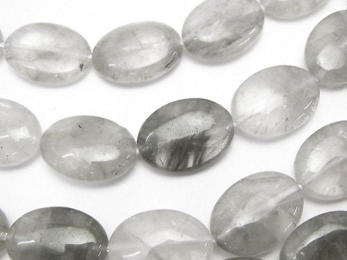 Gray Quartz AA Oval 18x13x6mm half or 1strand beads (aprx.15inch/37cm)