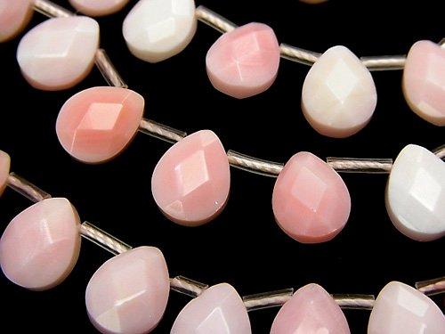 Queen Conch Shell AAA Faceted Pear Shape 10x8x5mm half or 1strand beads (aprx.15inch / 38cm)