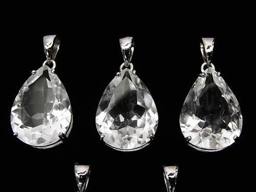 1 pc $16.99! High Quality Crystal AAA Pear shape Faceted 18 x 13 mm Pendant Silver 925 1 pc