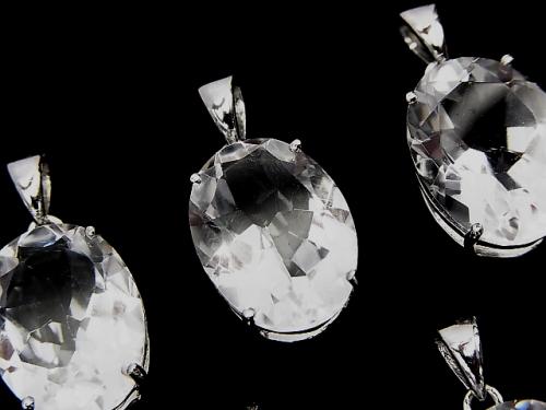 1 pc $15.99! High Quality Crystal AAA Oval Faceted 16 x 12 mm Pendant Silver 925 1 pc