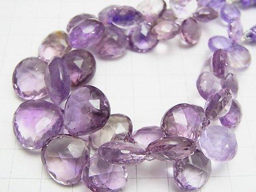 [Video] [One of a kind] High Quality Amethyst x Smoky AAA- Chestnut Faceted Briolette 1strand beads (aprx.7inch / 18cm) NO.1