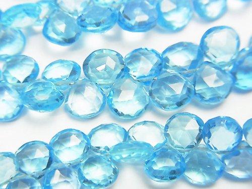 [Video] High Quality Swiss Blue Topaz AAA Chestnut Faceted Briolette 1/4 or 1strand beads (aprx.7inch / 18cm)