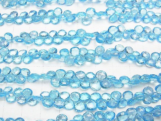 [Video] High Quality Swiss Blue Topaz AAA Chestnut Faceted Briolette 1/4 or 1strand beads (aprx.7inch / 18cm)