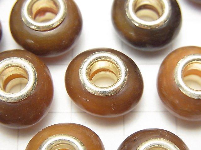 Buffalo Horn Roundel 14mm [5mm hole] Brown 5pcs