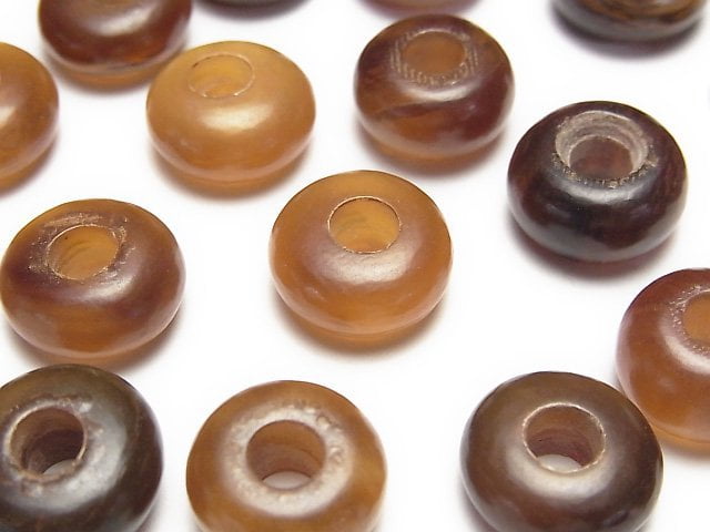 Buffalo Horn Roundel 14mm [5mm hole] Brown 5pcs