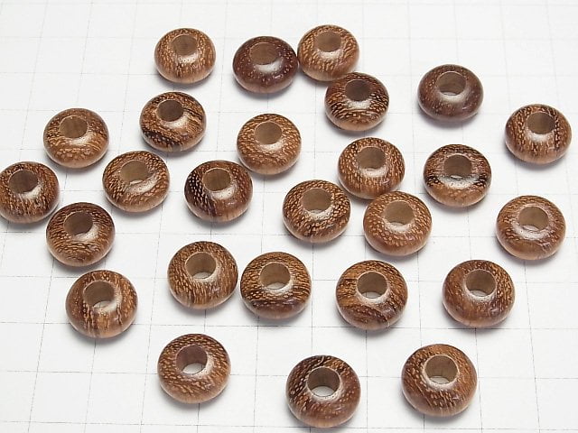 Bayon Wood Beads Roundel 14mm [5mm hole] 10pcs