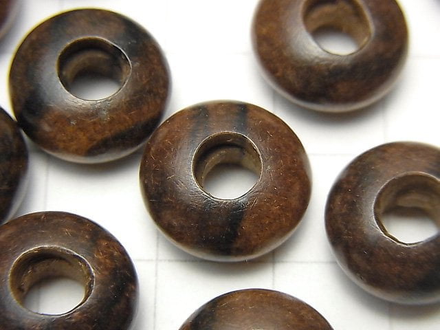 Wood Beads Roundel 14mm [5mm hole] 10pcs