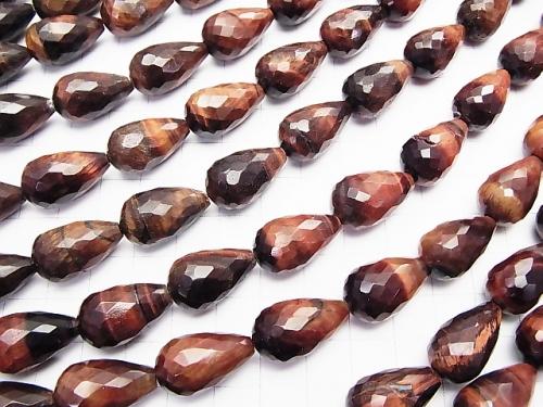 Red Tiger Eye AA Vertical Hole Faceted Drop 20 x 12 x 12 mm half or 1 strand (aprx. 15 inch / 37 cm)